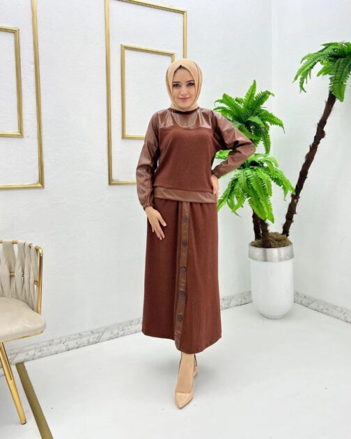 leather burumcak hijab suite - wholesale hijab fashion mall