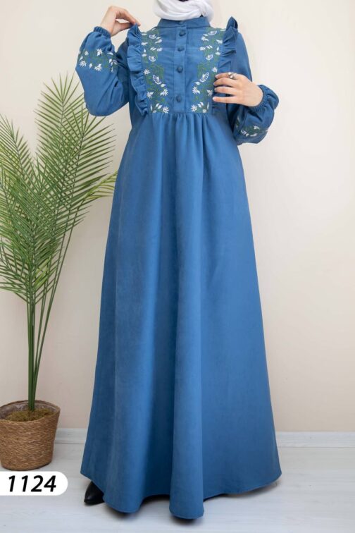 Suede Hijab Dress - wholesale hijab fashion