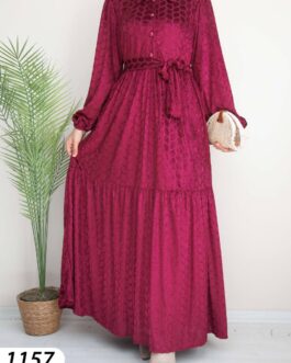 Quilted velvet Hijab Dress - wholesale hijab fashion