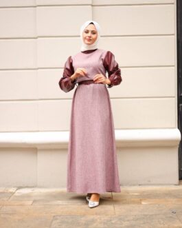 Mango Leather Hijab Dress - wholesale hijab fashion mall