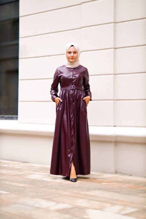 Leather Hijab Coat - wholesale hijab fashion mall