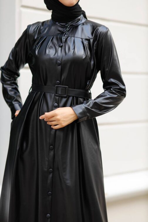 Leather Hijab Coat - wholesale hijab fashion mall