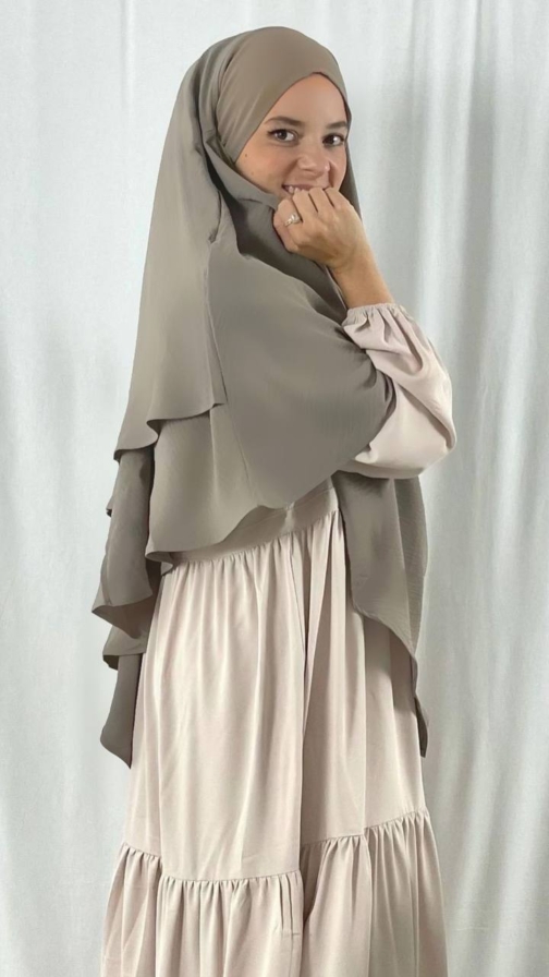 حجاب فاشن مول خمار دبل حرير المدينة ليكرا - Khimar double Medina silk Hijab fashion mall 2