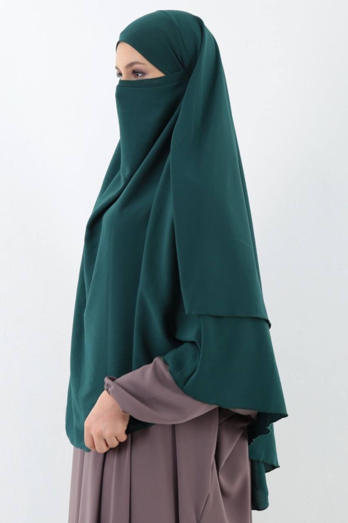 حجاب فاشن مول خمار دبل حرير المدينة ليكرا - Khimar double Medina silk Hijab fashion mall 2