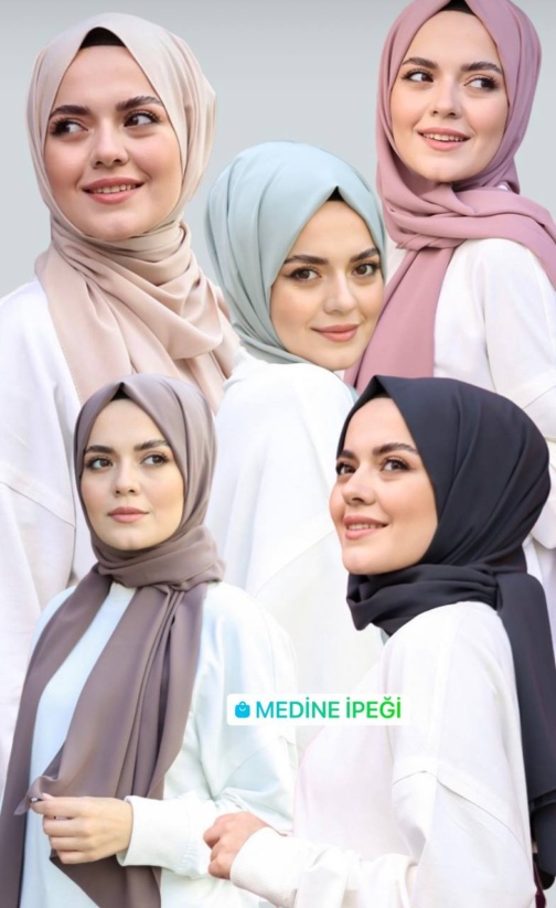 حجاب فاشن مول شال حرير المدينة ساده - Medina silk Shawl Hijab fashion mall 1