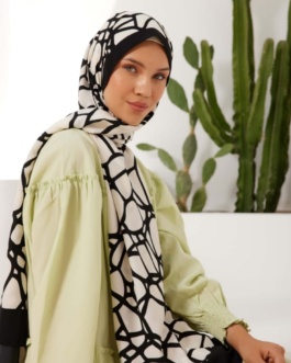 حجاب فاشن مول شال حرير المدينة مطبوع - Medina silk printed Shawl Hijab fashion mall 4