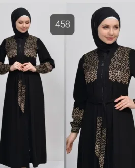 حجاب فاشن مول عباية ذهبي - Abaya goldHijab fashion mall 458