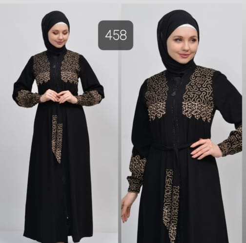 حجاب فاشن مول عباية ذهبي - Abaya goldHijab fashion mall 458