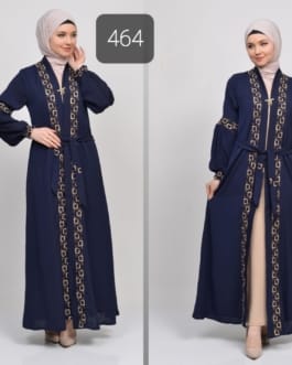 حجاب فاشن مول عباية كحلي 2 طبقة - Abaya Navy 2 Layers Hijab fashion mall 464