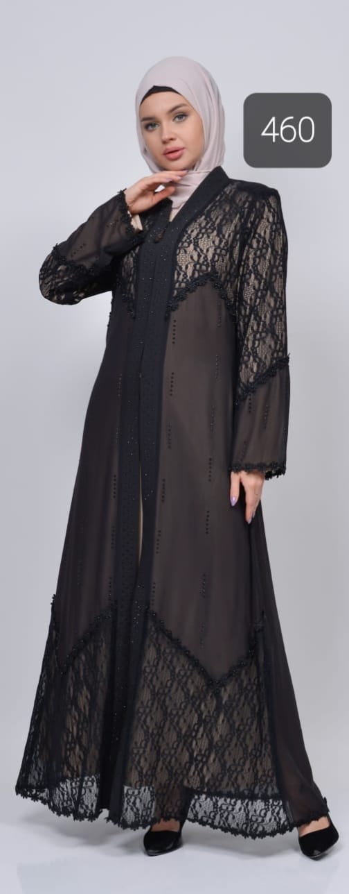 حجاب فاشن مول عباية 2 طبقة - Abaya 2 Layers Hijab fashion mall 460