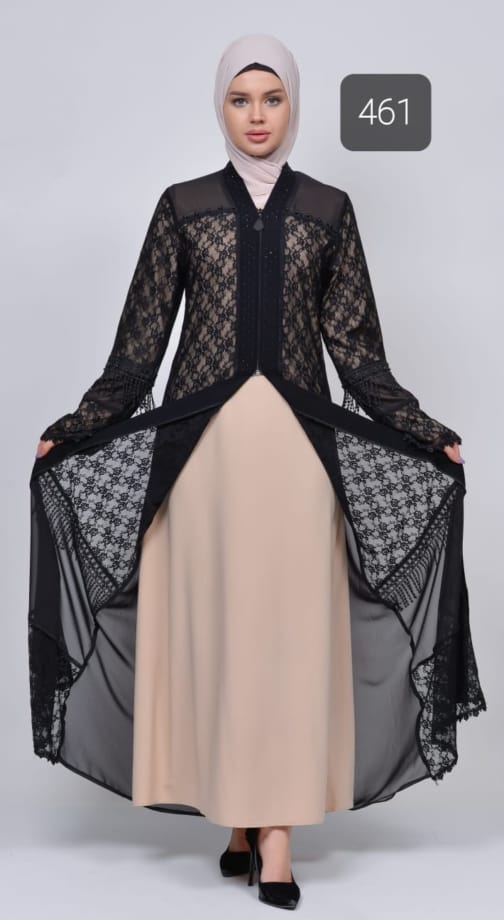 حجاب فاشن مول عباية 2 طبقة - Abaya 2 Layers Hijab fashion mall 461 1