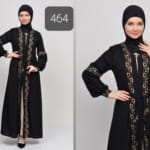 حجاب فاشن مول عباية أسود 2 طبقة - Abaya Black 2 Layers Hijab fashion mall 464