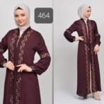 حجاب فاشن مول عباية بنفسجي 2 طبقة - Abaya Purple 2 Layers Hijab fashion mall 464