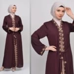 حجاب فاشن مول عباية بنفسجي 2 طبقة - Abaya Purple 2 Layers Hijab fashion mall 4640