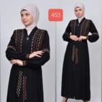 حجاب فاشن مول عباية تطريز ملون - Abaya colored Hijab fashion mall 453