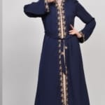 حجاب فاشن مول عباية كحلي 2 طبقة - Abaya Navy 2 Layers Hijab fashion mall 4640