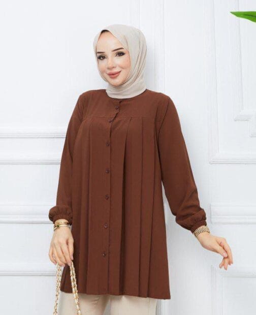Blouse Medina silk brown