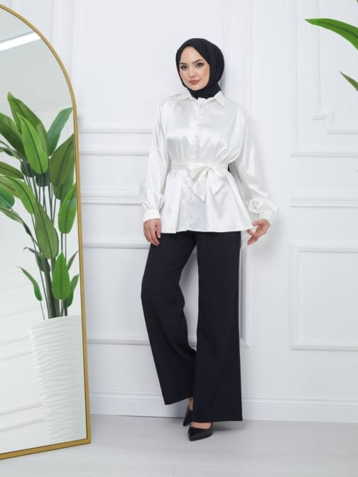 بلوز ساتان حجاب فاشن مول - Blouse saten Hijab fashion mall 2