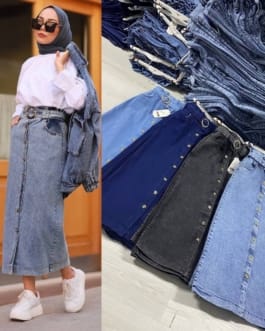 تنورة جينز حجاب فاشن مول - Skirt jeans Hijab fashion mall 2