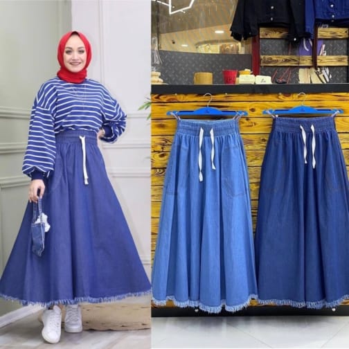 تنورة جينز حجاب فاشن مول - Skirt jeans Hijab fashion mall 2