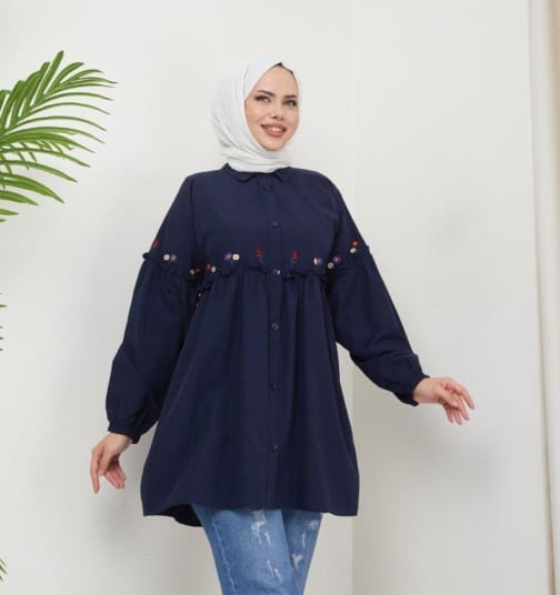 تونيك بوبلين حجاب فاشن مول - Tunik poplin Hijab fashion mall 1