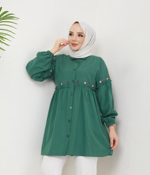 تونيك بوبلين حجاب فاشن مول - Tunik poplin Hijab fashion mall 1