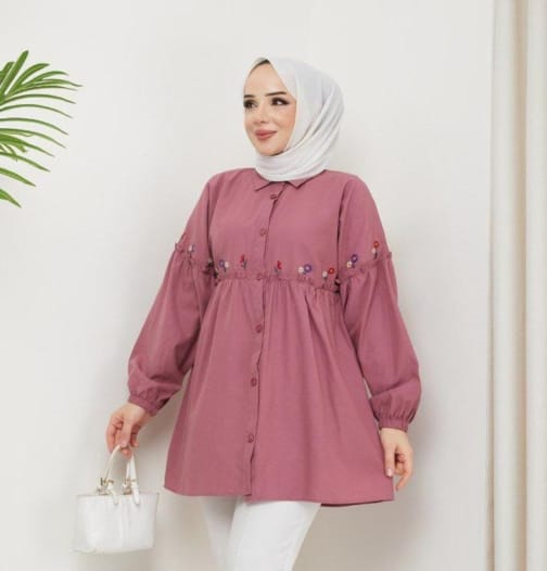 تونيك بوبلين حجاب فاشن مول - Tunik poplin Hijab fashion mall 1