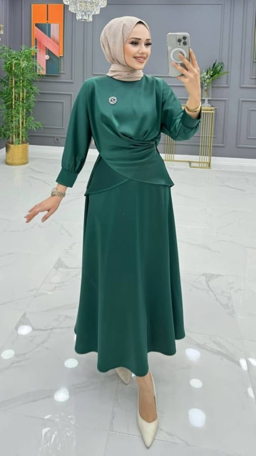 طقم سهرة بلوز وتنورة حجاب فاشن مول - Evening suit blouse and skirt Hijab fashion mall 1