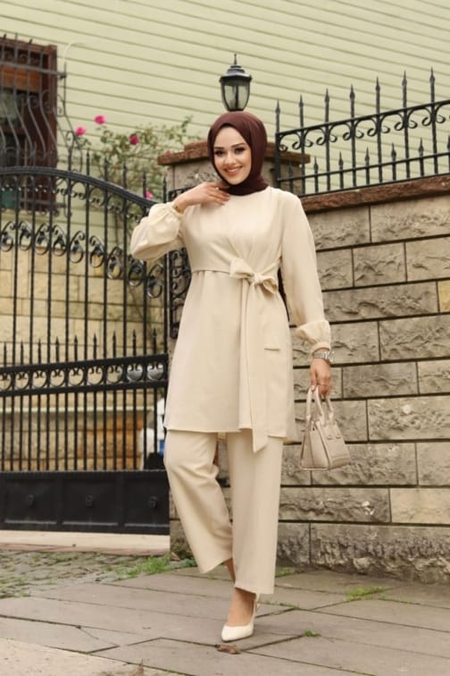 طقم كريب قطعتين حجاب فاشن مول - Suit creb 2 pieces Hijab fashion mall 1