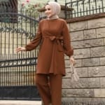 طقم كريب قطعتين حجاب فاشن مول - Suit creb 2 pieces Hijab fashion mall 1