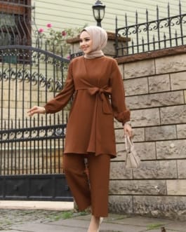 طقم كريب قطعتين حجاب فاشن مول - Suit creb 2 pieces Hijab fashion mall 1