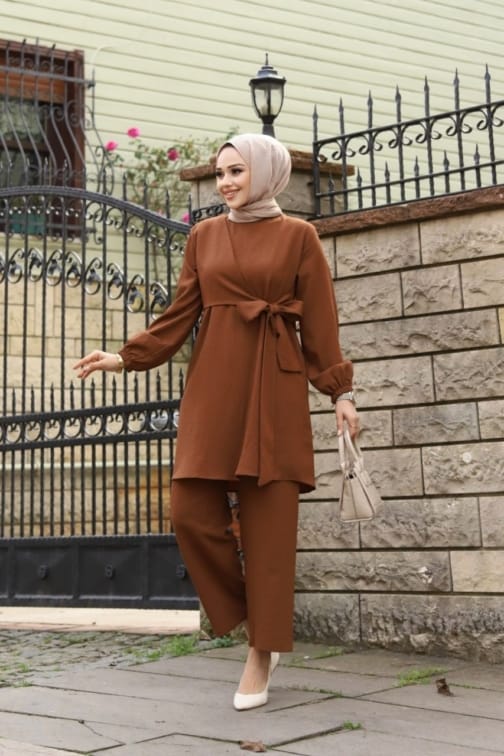 طقم كريب قطعتين حجاب فاشن مول - Suit creb 2 pieces Hijab fashion mall 1