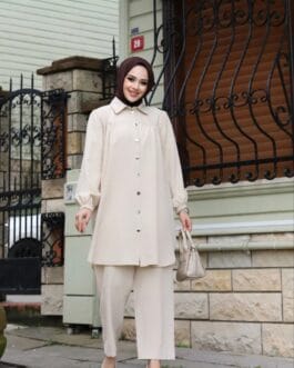 طقم كريب قميص قطعتين حجاب فاشن مول - Suit creb 2 pieces Hijab fashion mall 1