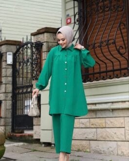 طقم كريب قميص قطعتين حجاب فاشن مول - Suit creb 2 pieces Hijab fashion mall 1