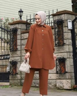 طقم كريب قميص قطعتين حجاب فاشن مول - Suit creb 2 pieces Hijab fashion mall 1