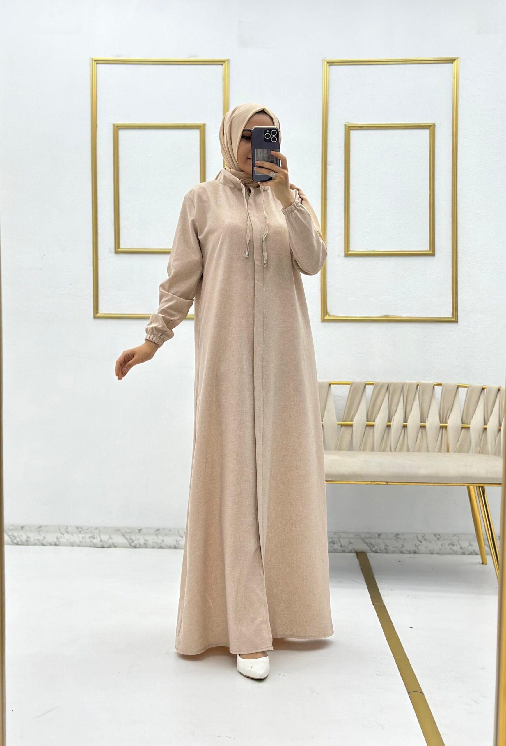 عباية ايروبين كيتين حجاب فاشن مول - Abaya ayrobin keten Hijab fashion mall 1