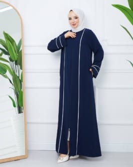 عباية حرير المدينة حجاب فاشن مول - Abaya medina silk zipped Hijab fashion mall 1