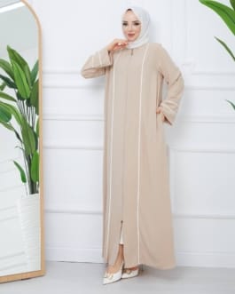 عباية حرير المدينة حجاب فاشن مول - Abaya medina silk zipped Hijab fashion mall 1