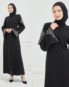 عباية مطرزة حرير المدينة حجاب فاشن مول - Abaya al medina silk Hijab fashion mall 1