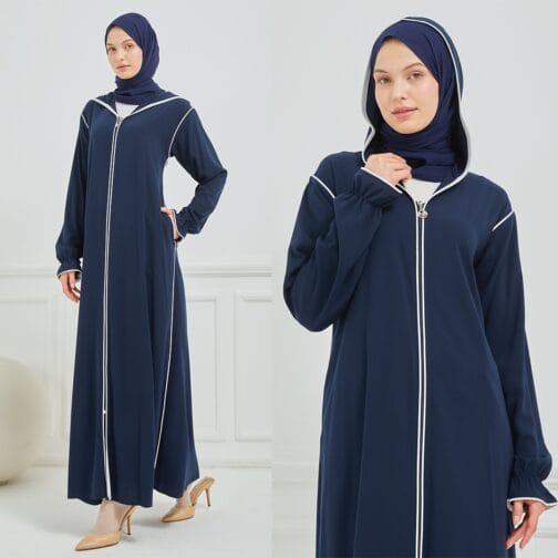 عباية هودي حرير المدينة حجاب فاشن مول - Abaya Hoodie al medina silk Hijab fashion mall 1