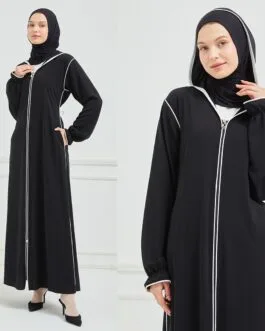 عباية هودي حرير المدينة حجاب فاشن مول - Abaya Hoodie al medina silk Hijab fashion mall 1