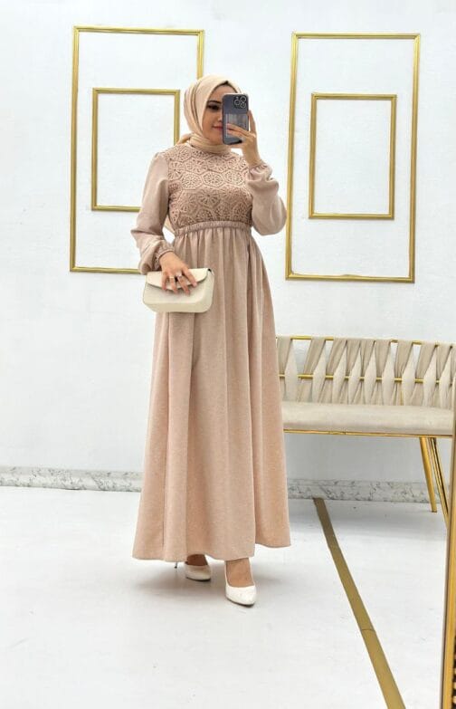 فستان أيروبين كيتين حجاب فاشن مول - dress Ayrobin ceten keten Hijab fashion mall 1