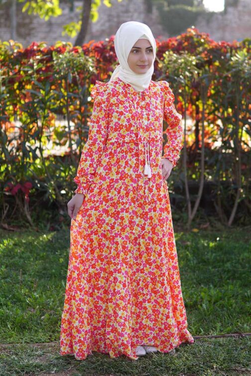 فستان بنات مزهر حجاب فاشن مول - girls flower dress Hijab fashion mall 1