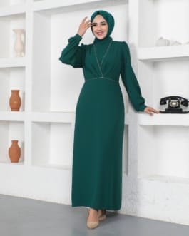 فستان سهرة كريب حجاب فاشن مول - Evening dress Krep Hijab fashion mall 1