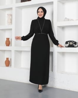 فستان سهرة كريب حجاب فاشن مول - Evening dress Krep Hijab fashion mall 1