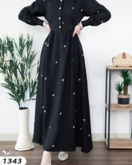 فستان كتان ميلانج حجاب فاشن مول - dress melang keten Hijab fashion mall 1