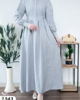 فستان كتان ميلانج حجاب فاشن مول - dress melang keten Hijab fashion mall 1