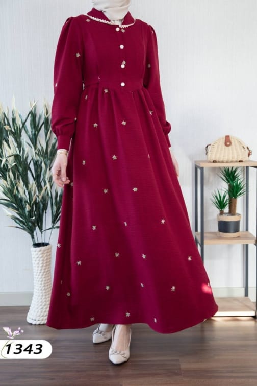 فستان كتان ميلانج حجاب فاشن مول - dress melang keten Hijab fashion mall 1