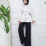 بلوز ساتان حجاب فاشن مول - Blouse saten Hijab fashion mall 2