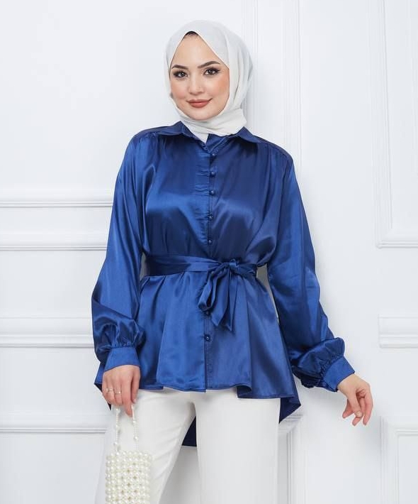 بلوز ساتان حجاب فاشن مول - Blouse saten Hijab fashion mall 2
